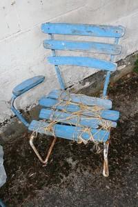 Its meant to contrast... A chair repaired by a student at Textile Department of the Gerrit Rietveld Academie, Holland