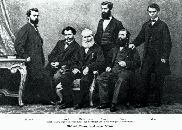 Michael thonet and his sons a.k.a Gebrüder Thonet (Photo late 1850s, courtesy Thonet)