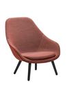 About A Lounge Chair High AAL 92, Steelcut Trio 515 - rosa, Eiche schwarz lackiert, Mit Sitzkissen