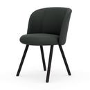 Mikado Side Chair, Eiche dunkel, Plano, Sierragrau / nero, Gleiter für Teppichboden