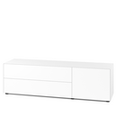 Nex Pur Box 2.0 mit Schubkästen und Türen , 48 cm, H 50 cm x B 180 cm (mit Tür und zwei Schubkästen), Weiß