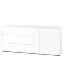 Nex Pur Box 2.0 mit Schubkästen und Türen , 48 cm, H 75 cm x B 180 cm (mit Tür und drei Schubkästen), Weiß