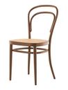 214 / 214 M Stuhl, ohne Armlehnen, Buche gebeizt nussbaumfarbig, Rohrgeflecht (mit Stützgewebe unter Sitzfläche)