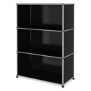 USM Haller Highboard M, individualisierbar, Graphitschwarz RAL 9011, Offen, Offen, Offen