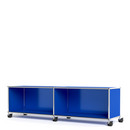 USM Haller TV-/HiFi-Lowboard, individualisierbar, Enzianblau RAL 5010, Offen, Ohne Kabeldurchlass