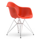 Eames Plastic Armchair RE DAR, Rot (poppy red), Ohne Polsterung, Ohne Polsterung, Standardhöhe - 43 cm, Verchromt