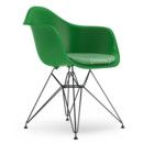 Eames Plastic Armchair RE DAR, Grün, Mit Sitzpolster, Grün / elfenbein, Standardhöhe - 43 cm, Beschichtet basic dark