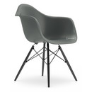 Eames Plastic Armchair RE DAW, Granitgrau, Ohne Polsterung, Ohne Polsterung, Standardhöhe - 43 cm, Ahorn schwarz