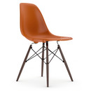 Eames Plastic Side Chair RE DSW, Rostorange, Ohne Polsterung, Ohne Polsterung, Standardhöhe - 43 cm, Ahorn dunkel