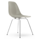 Eames Plastic Side Chair RE DSX, Kieselstein, Ohne Polsterung, Ohne Polsterung, Standardhöhe - 43 cm, Verchromt