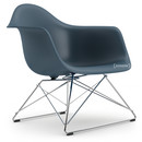 Eames Plastic Armchair RE LAR, Meerblau, Ohne Polsterung, Verchromt