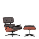 Lounge Chair & Ottoman, Kirschbaum, Leder Premium F chocolate, 89 cm, Aluminium poliert, Seiten schwarz