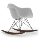 Eames Plastic Armchair RE RAR, Cotton white, Beschichtet basic dark, Ahorn dunkel