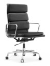 Soft Pad Chair EA 219, Verchromt, Leder Standard asphalt, Plano dunkelgrau