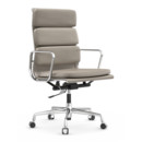 Soft Pad Chair EA 219, Verchromt, Leder Standard sand, Plano mauve grau, Hart für Teppichboden