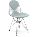 Kissen für Wire Chair (DKR/DKW/DKX/LKR), Sitz- und Rückenkissen (Bikini), Hopsak, Eisblau / elfenbein