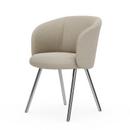 Mikado Armchair, Aluminium poliert, Nubia, Crème / perle, Filzgleiter für harte Böden