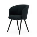 Mikado Armchair, Aluminium pulverbeschichtet basic dark, Plano, Petrol / nero, Gleiter für Teppichboden