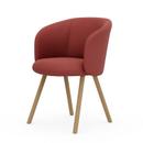 Mikado Armchair, Eiche natur, Plano, Poppy red / champagner, Gleiter für Teppichboden