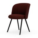 Mikado Side Chair, Aluminium pulverbeschichtet basic dark, Dumet, Dunkelrot melange, Gleiter für Teppichboden