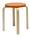 Artek - Stool E60, Sitz lackiert orange, Beine Birke klar lackiert