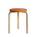 Artek - Stool 60, Sitz lackiert orange, Beine Birke klar lackiert