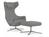 Vitra - Grand Repos, Sessel Grand Repos & Ottoman, Stoff Cosy 2 Kieselgrau, 41 cm, Poliert