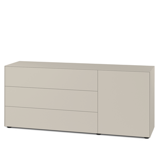 Nex Pur Box 2.0 mit Schubkästen und Türen  48 cm|H 75 cm x B 180 cm (mit Tür und drei Schubkästen)|Silk