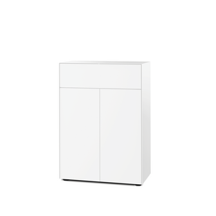 Nex Pur Box 2.0 mit Schubkästen und Türen  40 cm|H 100 cm x B 80 cm (mit Doppeltür und Schubkästen)|Weiß