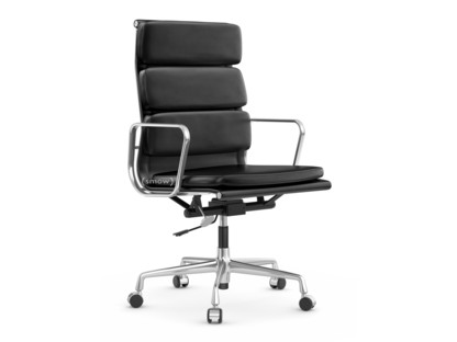 Soft Pad Chair EA 219 Poliert|Leder Standard nero, Plano nero|Hart für Teppichboden