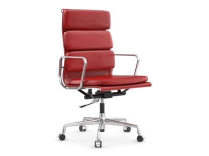 Soft Pad Chair EA 219 Poliert|Leder Premium F rot, Plano poppy red|Weich für harte Böden